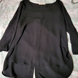Pink rose black shirt size M